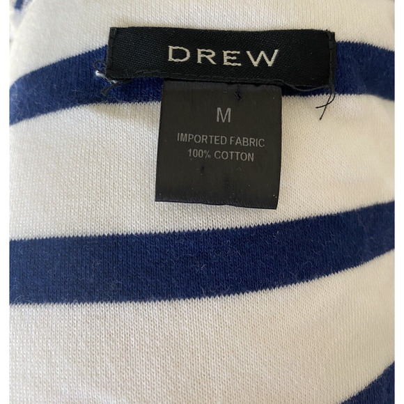 DREW Anthropologie Blue Navy White Stripe Cotton Blazer Jacket Open Long… - Picture 4 of 4